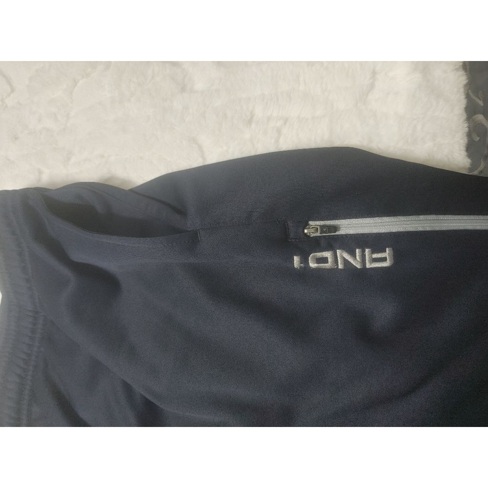 Men's AND1 Navy 3XL Sweatpants with White Zippers - Picture 6 of 9